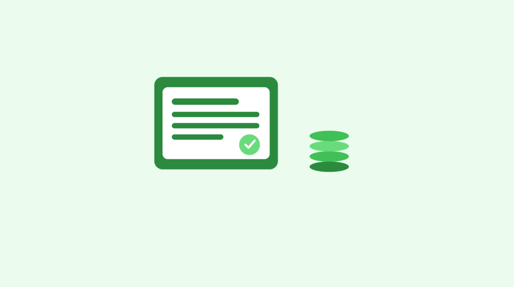 Ilustração de checklist financeiro e moedas representando organização do orçamento pessoal