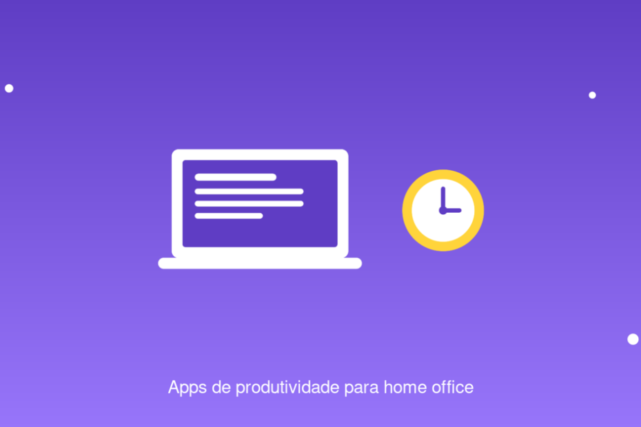 Ilustração de laptop com lista de tarefas e relógio pomodoro representando apps de produtividade para home office